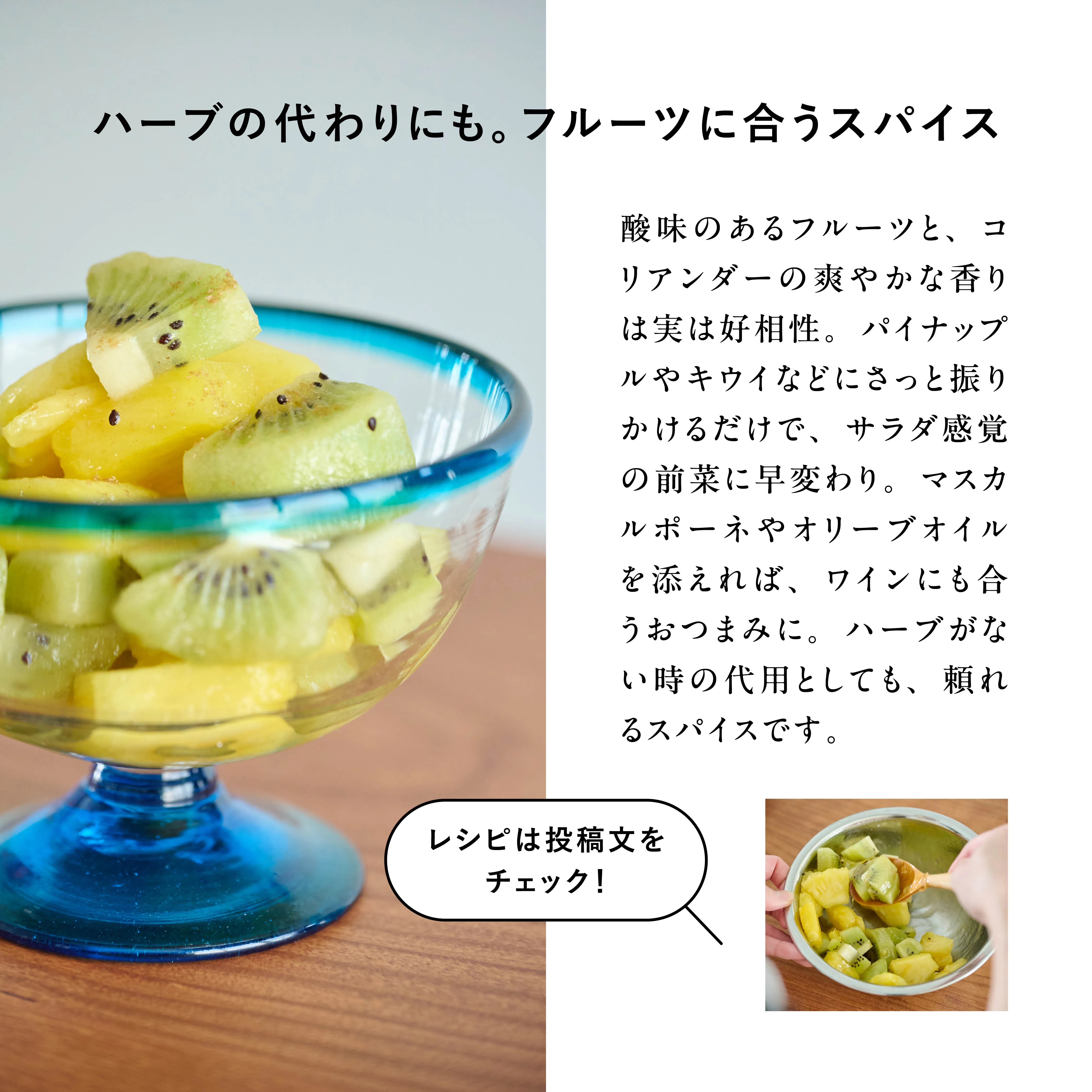 スパイスお悩み相談室 VOL.14 コリアンダーフルーツサラダ完成写真